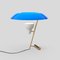 Lampe Modell 548 aus poliertem Messing mit blauem Difuser von Gino Sarfatti 12