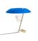 Lampe Modèle 548 en Laiton Poli avec Diffuseur Bleu par Gino Sarfatti 10