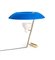 Lampe Modell 548 aus poliertem Messing mit blauem Difuser von Gino Sarfatti 10