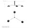 Lampada da soffitto Mid-Century moderna nera con tre braccia girevoli di Serge Mouille, Immagine 7