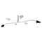 Mid-Century Modern Black Ceiling Lamp with Six White Rotating Arms by Serge Mouille, Image 1