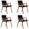 Luisa Chairs in Wood and Fabric by Franco Albini for Cassina, Set of 4 1