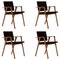 Luisa Chairs in Wood and Fabric by Franco Albini for Cassina, Set of 4, Image 1