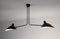 Black 2 Fixed Arms Ceiling Lamp by Serge Mouille 2