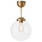 Pendant Globe Raw Brass Clear Glass Ceiling Lamp from Konsthantverk 6