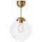 Pendant Globe Raw Brass Clear Glass Ceiling Lamp from Konsthantverk 1
