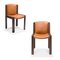 Model 300 Chairs in Wood and Sørensen Leather by Joe Colombo, Set of 4 4