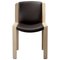 Chair in 300 Wood and Sørensen Leather by Joe Colombo, Image 1