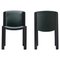 Chairs in 300 Wood and Sørensen Leather by Joe Colombo, Set of 2, Image 1