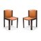 Chairs in 300 Wood and Sørensen Leather by Joe Colombo, Set of 2 7