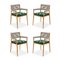 Dine Out Outside Chairs in Teak, Rope and Fabric by Rodolfo Dordoni for Cassina, Set of 4 2