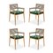 Dine Out Outside Chairs in Teak, Rope and Fabric by Rodolfo Dordoni for Cassina, Set of 4, Image 2