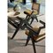 Model 056 Capitol Complex Table Black Stained Wood and Glass by Pierre Jeanneret for Cassina, Image 4