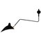 Black One Rotating Curved Arm Wall Lamp by Serge Mouille 1