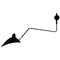 Black One Rotating Curved Arm Wall Lamp by Serge Mouille, Image 1