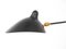 Black One Rotating Curved Arm Wall Lamp by Serge Mouille, Image 4