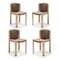 Chairs 300 in Wood & Sørensen Leather by Joe Colombo, Set of 4 10