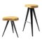 Mexique Stools in Wood and Metal by Charlotte Perriand for Cassina, Set of 2 1