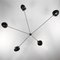 Black 5 Fixed Arms Spider Ceiling Wall Lamp by Serge Mouille 2