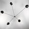 Black 5 Fixed Arms Spider Ceiling Wall Lamp by Serge Mouille, Image 2