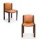 Chair 300 in Wood and Sørensen Leather by Joe Colombo, Set of 6 5