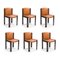 Chair 300 in Wood and Sørensen Leather by Joe Colombo, Set of 6 2