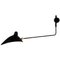 Schwarze One Rotating Straight Arm Wandlampe von Serge Mouille 1