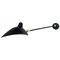 Schwarze 1 Straight Arm 2 Schwenkbare Wandlampe von Serge Mouille 4