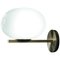 Soto Wall Lamp Alba Opaline Glass and Brass by Mariana Pellegrino for Oluce 1