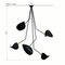 Lámpara de techo Spider 5 con brazos rotos de Serge Mouille, Imagen 3