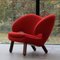 Pelican Chair in Red Fabric Divina and Wood by Finn Juhl 4