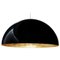 Suspension Lamp Sonora Black Outside and Gold Inside by Vico Magistretti for Oluce 1