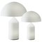 Atollo Medium and Small Glass Table Lamps by Vico Magistretti for Oluce, Set of 2 1