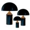 Kleine Atollo Tischlampe aus schwarzem Metall von Vico Magistretti für Oluce 2