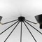 Black 7 Fixed Arms Spider Ceiling Lamp by Serge Mouille 5