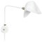 White Anthony Wall Lamp with Round Fixation Box by Serge Mouille 1