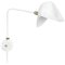 White Anthony Wall Lamp with Round Fixation Box by Serge Mouille, Image 1