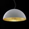 Suspension Lamp Sonora White Outside and Gold Inside by Vico Magistretti for Oluce 2