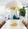 Suspension Lamp Sonora White Outside and Gold Inside by Vico Magistretti for Oluce 8