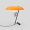 Modell 548 Tischlampe aus brüniertem Messing mit orangenem Schirm von Gino Sarfatti 12