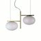 Alba Soto Suspension Lamp with Double Bronze Arm by Mariana Pellegrino for Oluce 2