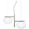 Alba Soto Suspension Lamp with Double Bronze Arm by Mariana Pellegrino for Oluce 1