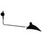 Mid-Century Modern Black Wall Lamp with One Rotating Straight Arm by Serge Mouille 1