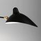 Lámpara de pared Mid-Century moderna en negro con brazo giratorio recto de Serge Mouille, Imagen 4