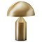 Small Metal Satin & Gold Atollo Table Lamp by Vico Magistretti for Oluce, Image 1