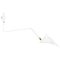 White One Rotating Curved Arm Wall Lamp by Serge Mouille 1
