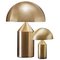 Lámparas de mesa Atollo grandes y pequeñas doradas de para Oluce. Juego de 2, Imagen 1