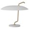 Lamp Model 537 Brass Structure, White Reflector & White Marble by Gino Sarfatti, Image 1