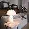Petite Lampe de Bureau Atollo en Verre Blanc par Vico Magistretti pour Oluce 2