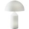 Petite Lampe de Bureau Atollo en Verre Blanc par Vico Magistretti pour Oluce 1
